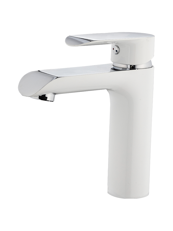 Single handle wash basin brass faucet,white