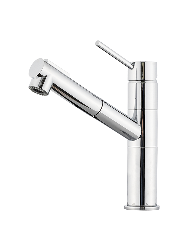 Rotating pull out bathroom sink taps