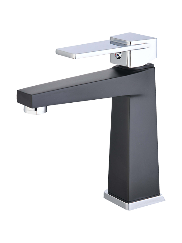 Single handle wash basin brass faucet,black matt