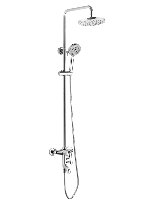 Wall Mounted Brass Chrome Bathroom Shower With Hand Shower