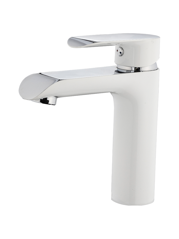 Single handle wash basin brass faucet,white