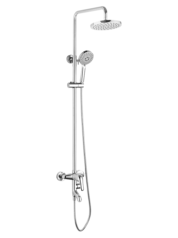 Wall Mounted Brass Chrome Bathroom Shower With Hand Shower